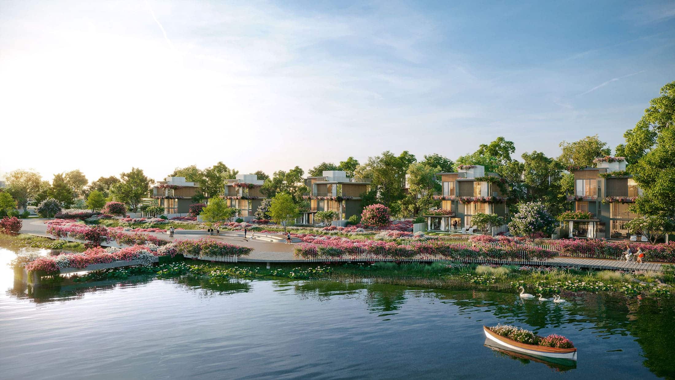 Cư dân tại EcoVillage Saigon River tận hưởng cuộc sống hòa mình với thiên nhiên bên bờ sông Sài Gòn.