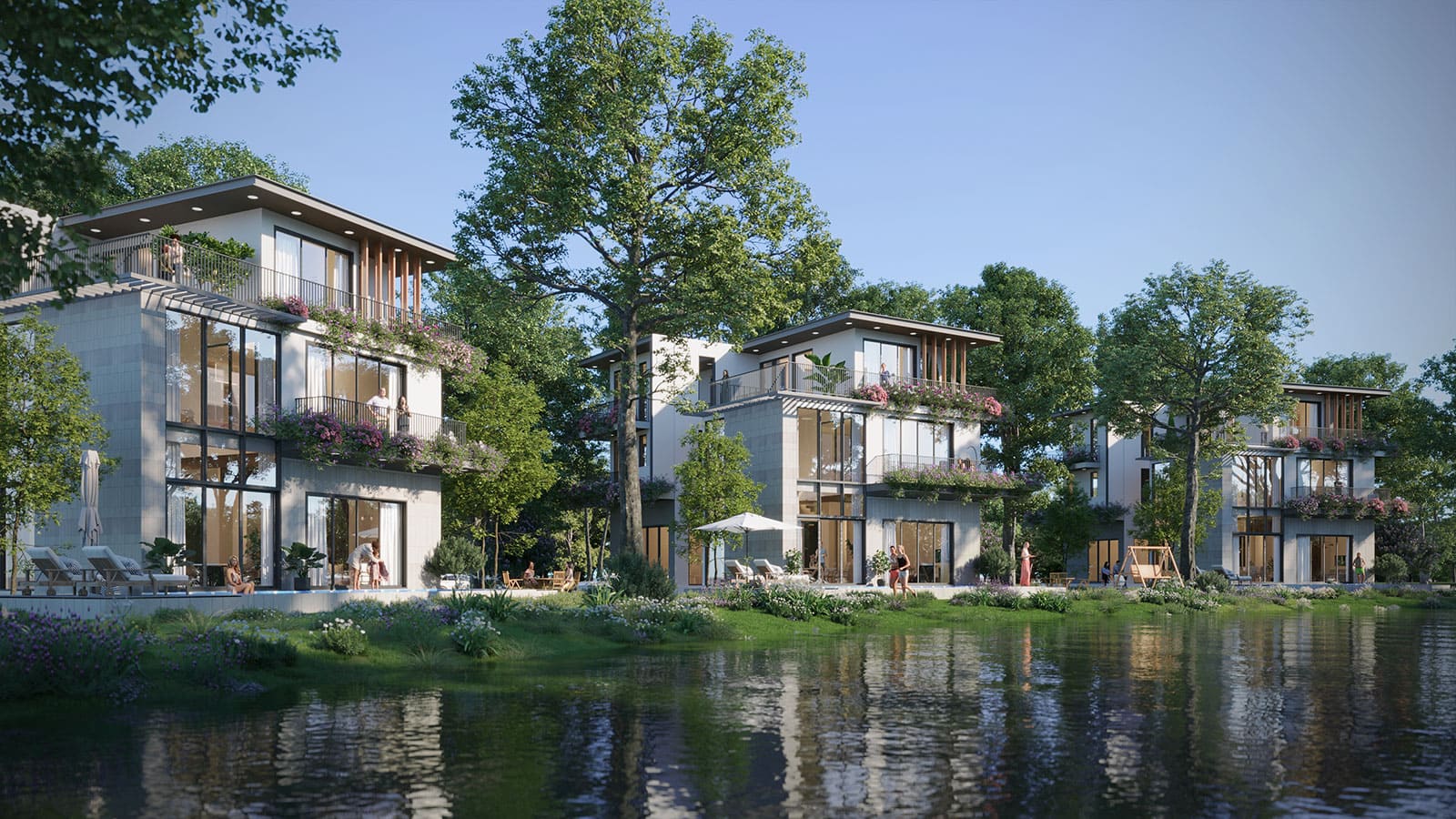 Không gian sống giữa 7 tầng cây xanh tại Ecovillage Saigon River.