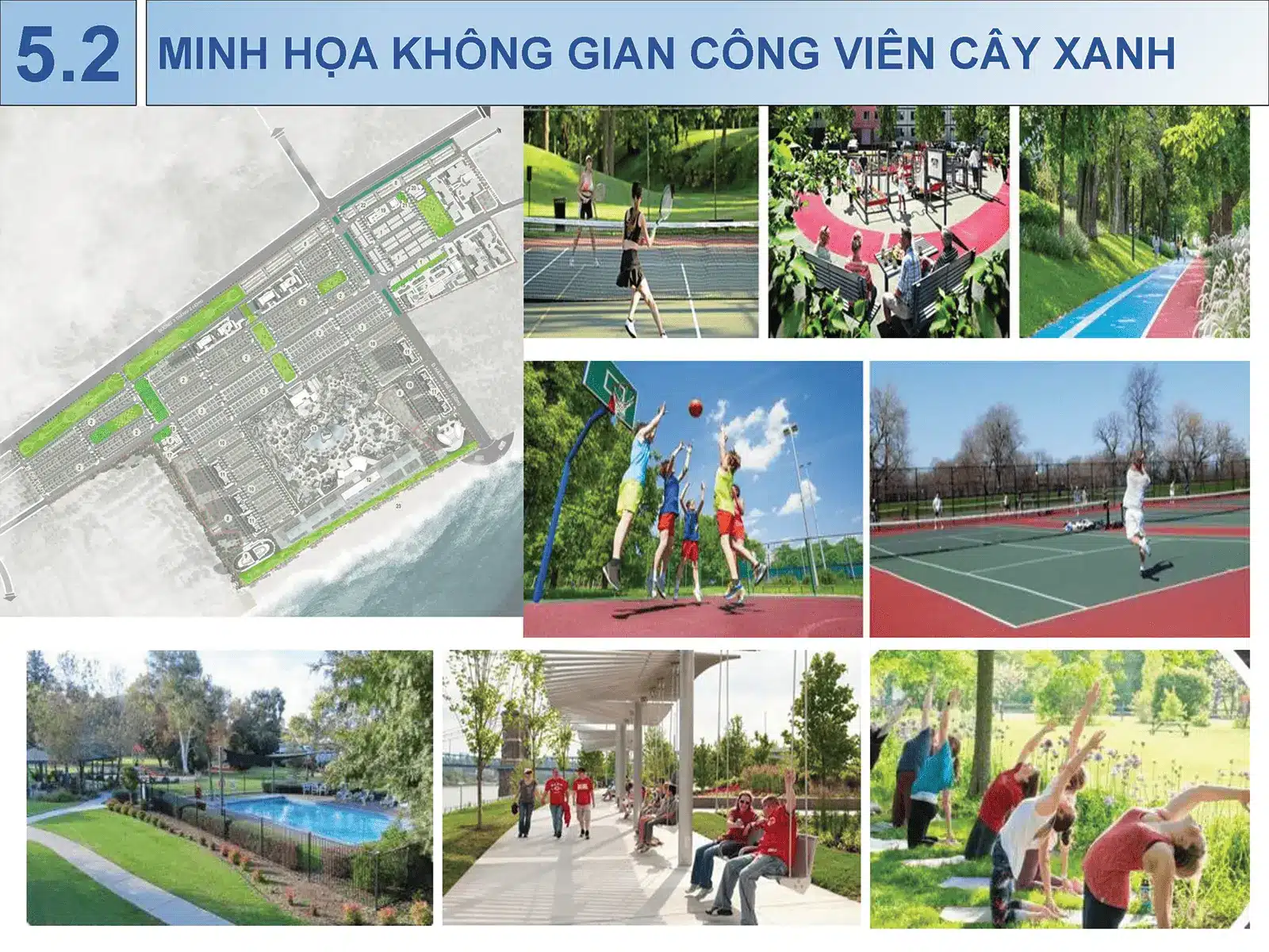 Không gian công viên cây xanh hiện đại tại dự án Sun Group Vũng Tàu, nơi lý tưởng cho các hoạt động thể thao và giải trí.