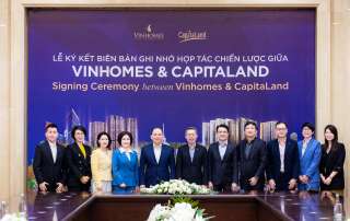 Lễ ký kết hợp tác chiến lược giữa Vinhomes và CapitaLand, mở ra dự án The Fullton CapitaLand tại Hưng Yên.