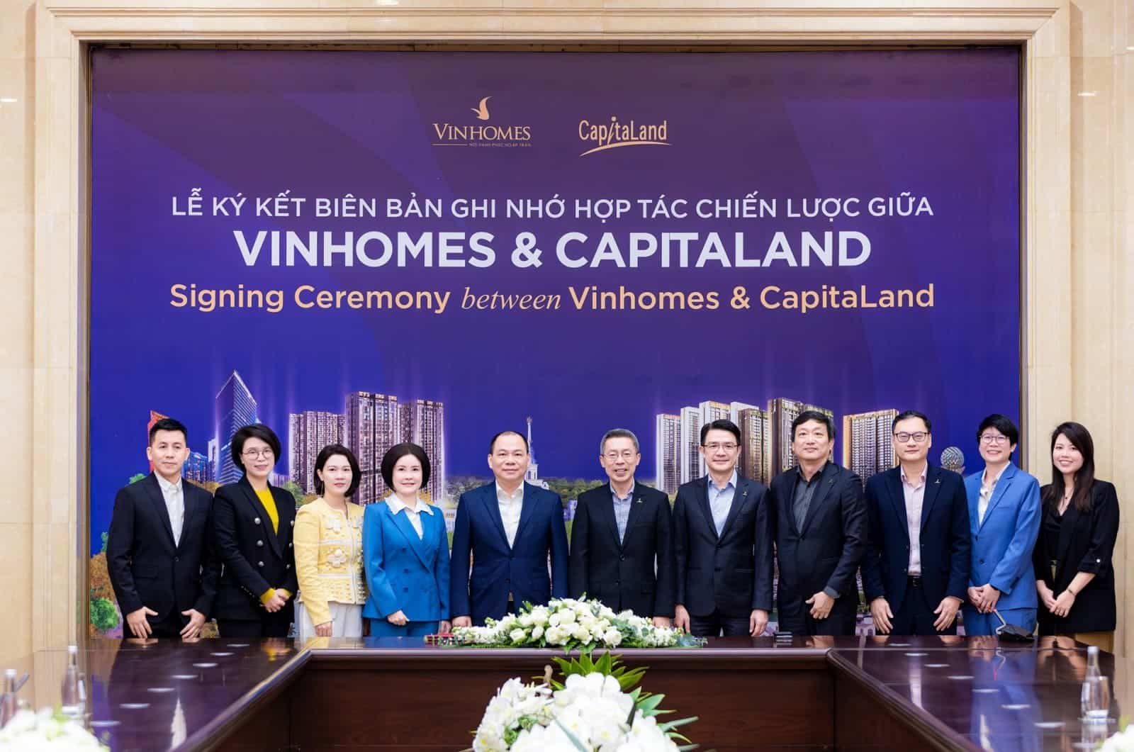 Lễ ký kết hợp tác chiến lược giữa Vinhomes và CapitaLand, mở ra dự án The Fullton CapitaLand tại Hưng Yên.